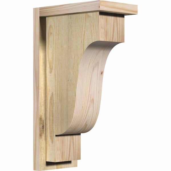 Ekena Millwork Newport Rough Sawn Corbel w/Backplate, Douglas Fir, 6"W x 10"D x 18"H COR06X10X18NEW01RDF - main